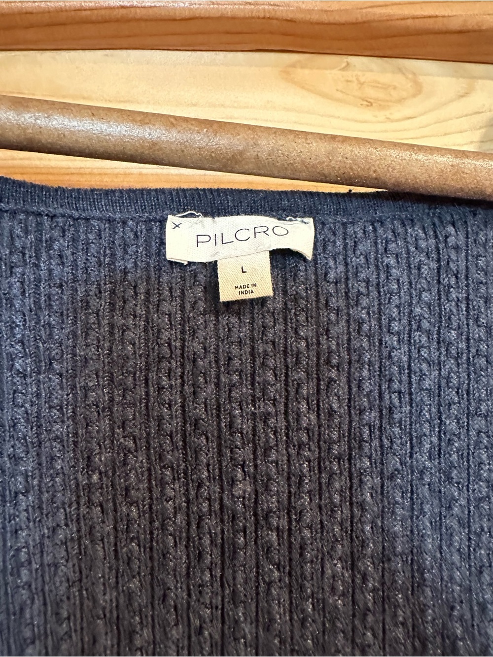 Pilcro Navy Ruffle-Trim Knit Button Vest - Picture 2 of 4